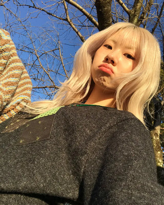 Argyle patch knit