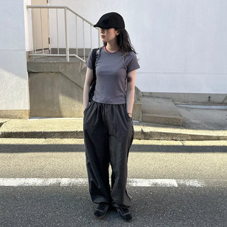 Track line wide pants