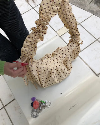 Dot Drawstring Shoulder Bag