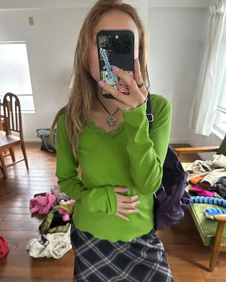 Lace Glasses Neck Long Cut and Sew