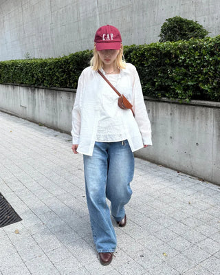 Round hem sheer loose shirt
