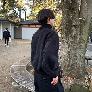 Boa High-Neck Cardigan