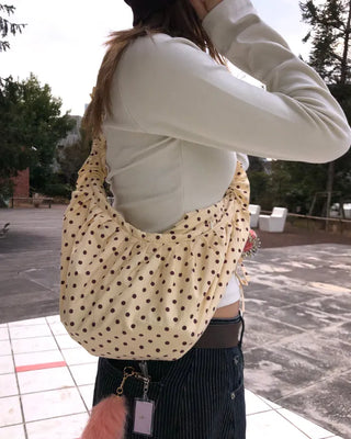 Dot Drawstring Shoulder Bag