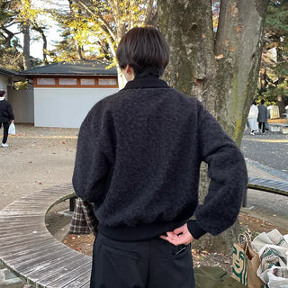 Boa High-Neck Cardigan