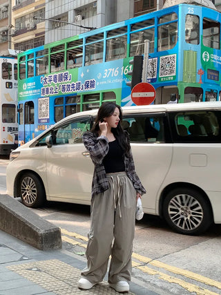 See-through check shirt