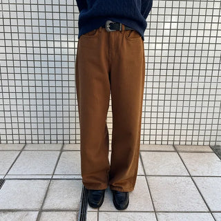 Colored cotton wide-leg pants