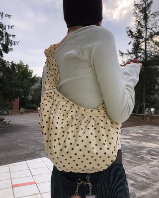Dot Drawstring Shoulder Bag