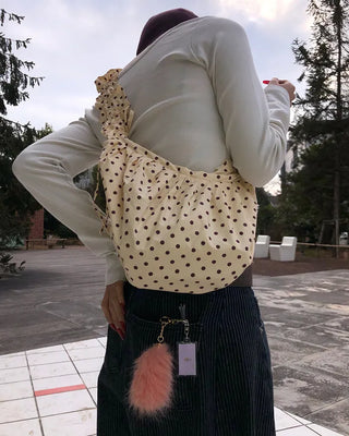 Dot Drawstring Shoulder Bag