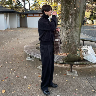 Two-pleat wide slacks