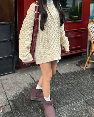 Mixed Twist Oversized Knit Sweater