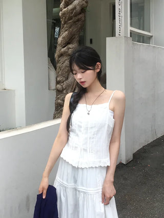 Ribbon sleeveless blouse
