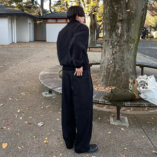 Two-pleat wide slacks