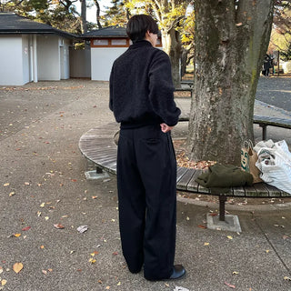 Two-pleat wide slacks