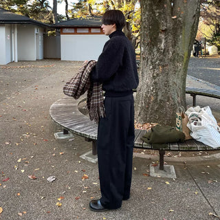 Two-pleat wide slacks