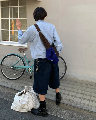 Casual cotton crossbody bag