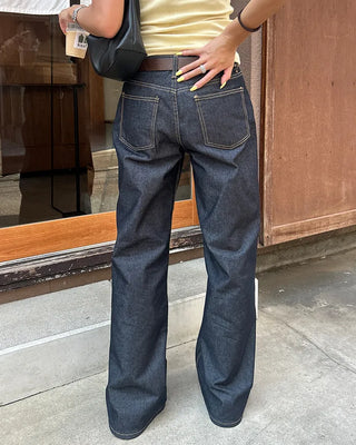 Wide Flare Rigid Denim Pants