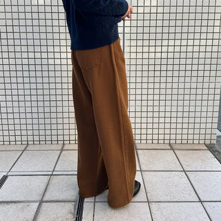 Colored cotton wide-leg pants