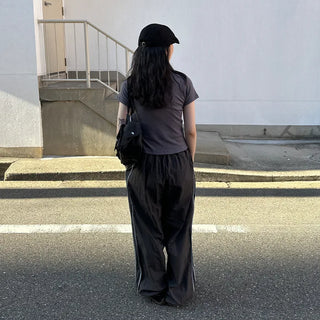 Track line wide pants