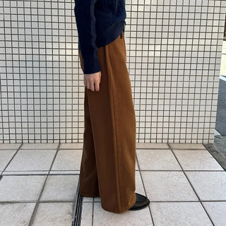 Colored cotton wide-leg pants