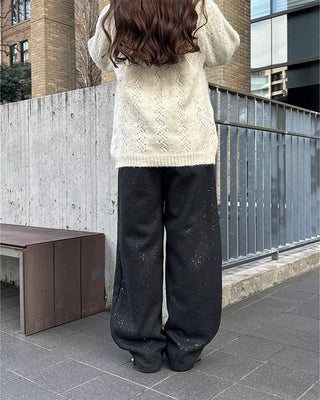 Simple round neck point knit