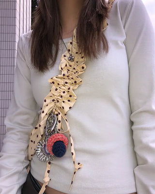 Dot Drawstring Shoulder Bag