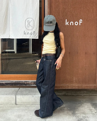 Wide Flare Rigid Denim Pants