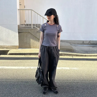 Track line wide pants