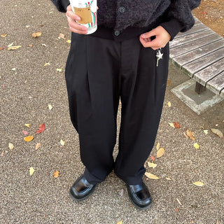 Two-pleat wide slacks