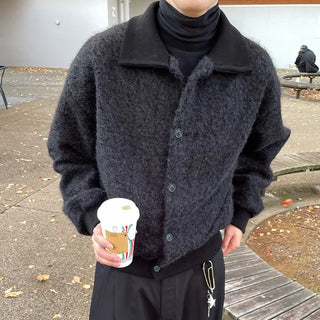 Boa High-Neck Cardigan