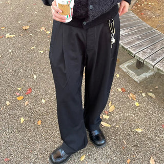 Two-pleat wide slacks