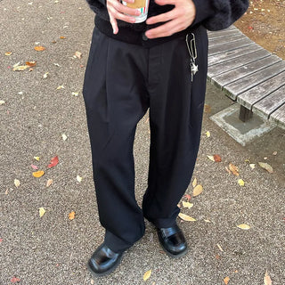 Two-pleat wide slacks