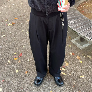 Two-pleat wide slacks