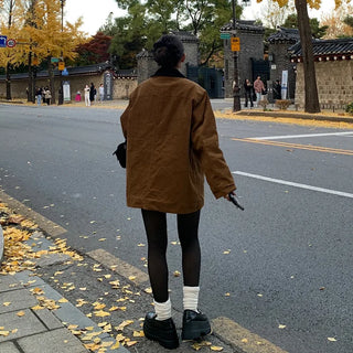 Checked two-tone corduroy jacket