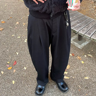 Two-pleat wide slacks