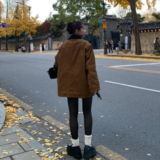 Checked two-tone corduroy jacket
