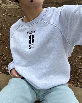 Eight-stitch raglan sweatshirt