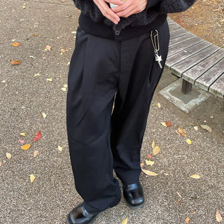 Two-pleat wide slacks