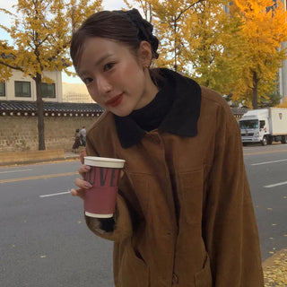 Checked two-tone corduroy jacket
