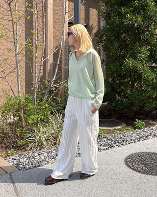 Punching lace stripe easy pants