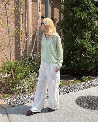 Deep Johnny Color Linen Sheer Pullover
