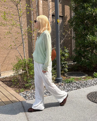 Deep Johnny Color Linen Sheer Pullover