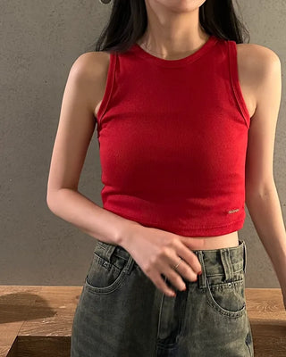 Silverpoint Rib Cropped Sleeveless