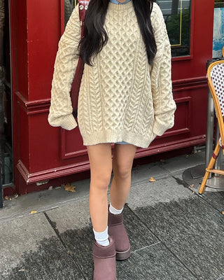 Mixed Twist Oversized Knit Sweater