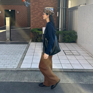 Colored cotton wide-leg pants