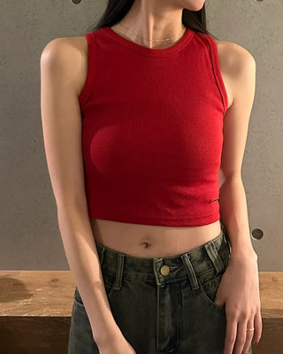 Silverpoint Rib Cropped Sleeveless