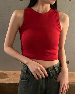 Silverpoint Rib Cropped Sleeveless