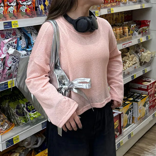 See-through round knit