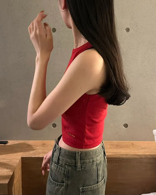 Silverpoint Rib Cropped Sleeveless