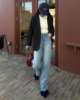 Ribbed collar knit