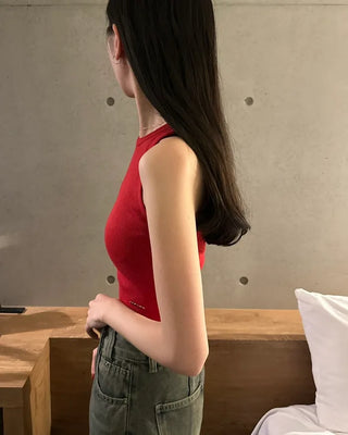 Silverpoint Rib Cropped Sleeveless
